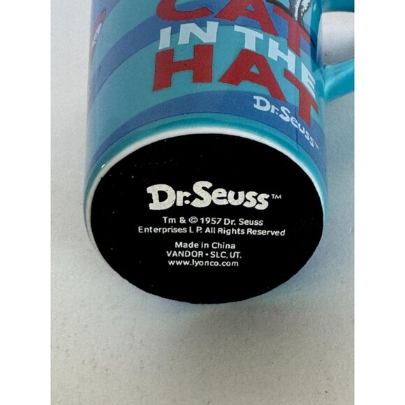 Dr Seuss The Cat In The Hat Travel Coffee Mug Handle Hot Drink Ceramic Lid Blue - Picture 6 of 12